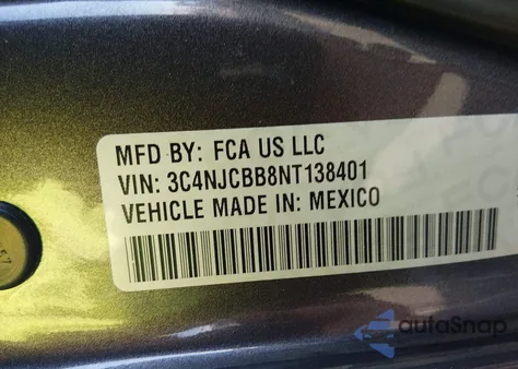 2022 Jeep Compass Latitude Fwd z USA, uszkodzony, nr VIN 3C4NJCBB8NT138401